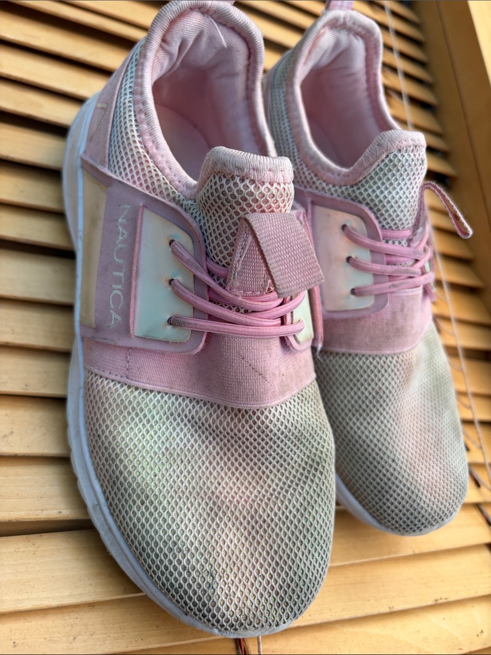 Nautica Pastel Pink Mesh Athletic Sneakers for Women